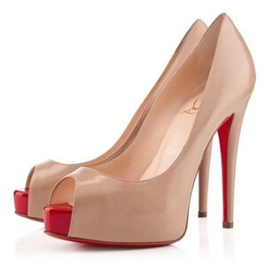 Christian Louboutin Very Prive Peep Toe Platform Heels